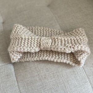 Hand-Knit Cream Headband